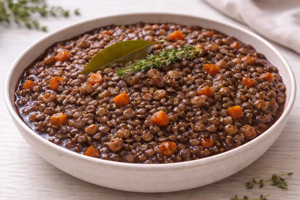 Lentilles au vin rouge (recette traditionnelle)